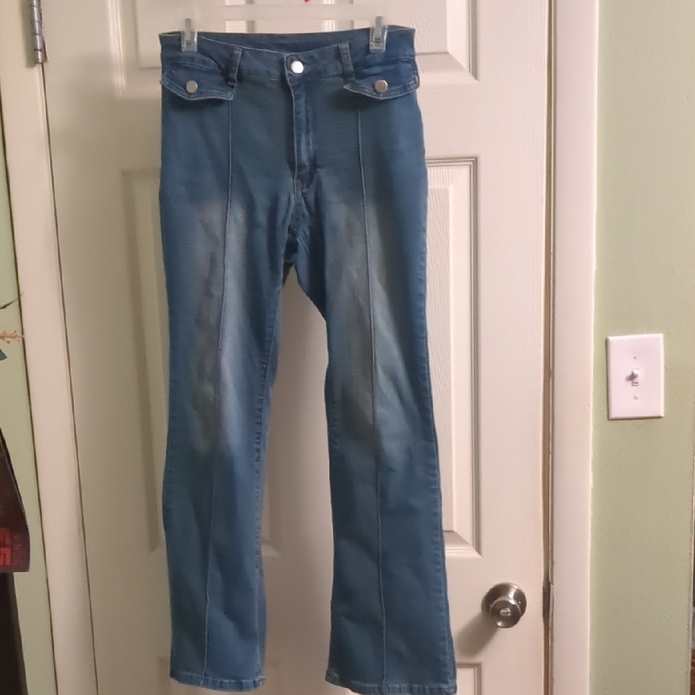 SHEIN Denim Flare Wide Leg Jeans